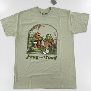 Frog and Toad Graphic Tee Arnold Lobel Illustration Modern Mens Large Sage Green